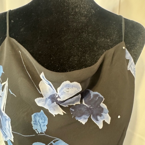 Vtg Y2K Betsy & Adam Black Blue Floral Prom Gown | 14 | Ethereal Fairy - Picture 4 of 12